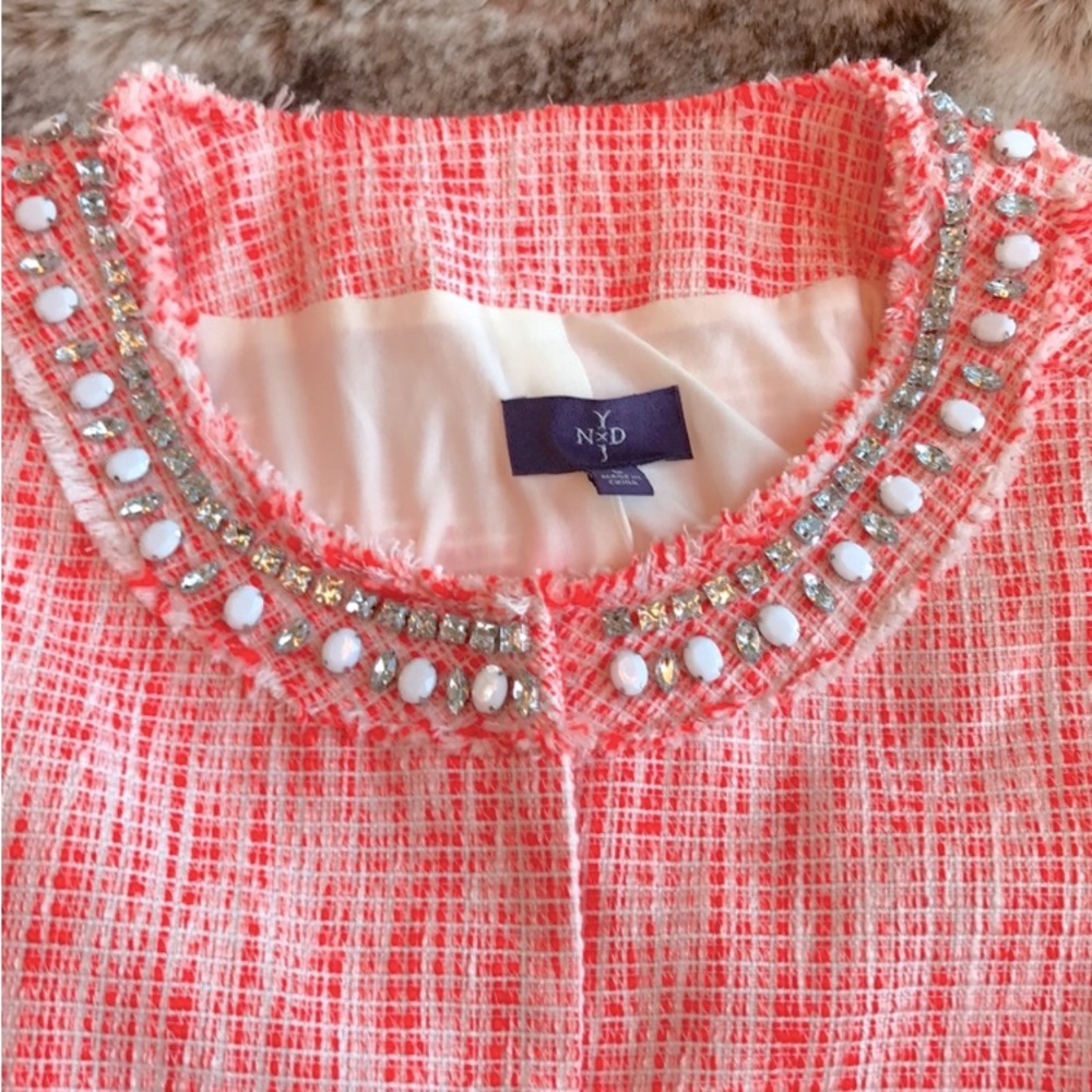 NYDJ Tweed rhinestone jacket Large